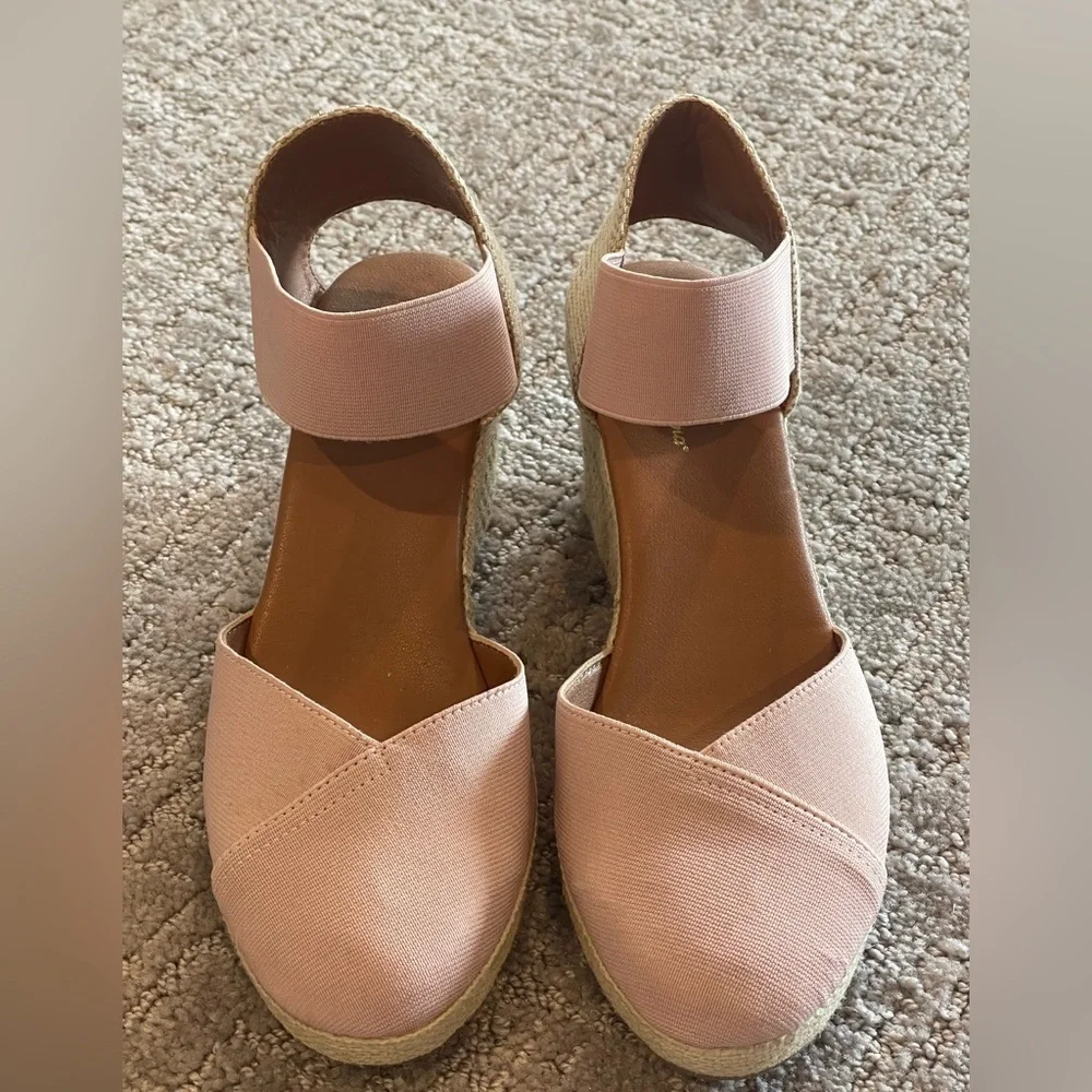 Tommy Bahama Amalia Elastic Ankle Strap Espadrille Wedge Sandal, Pink, Size 8.5M